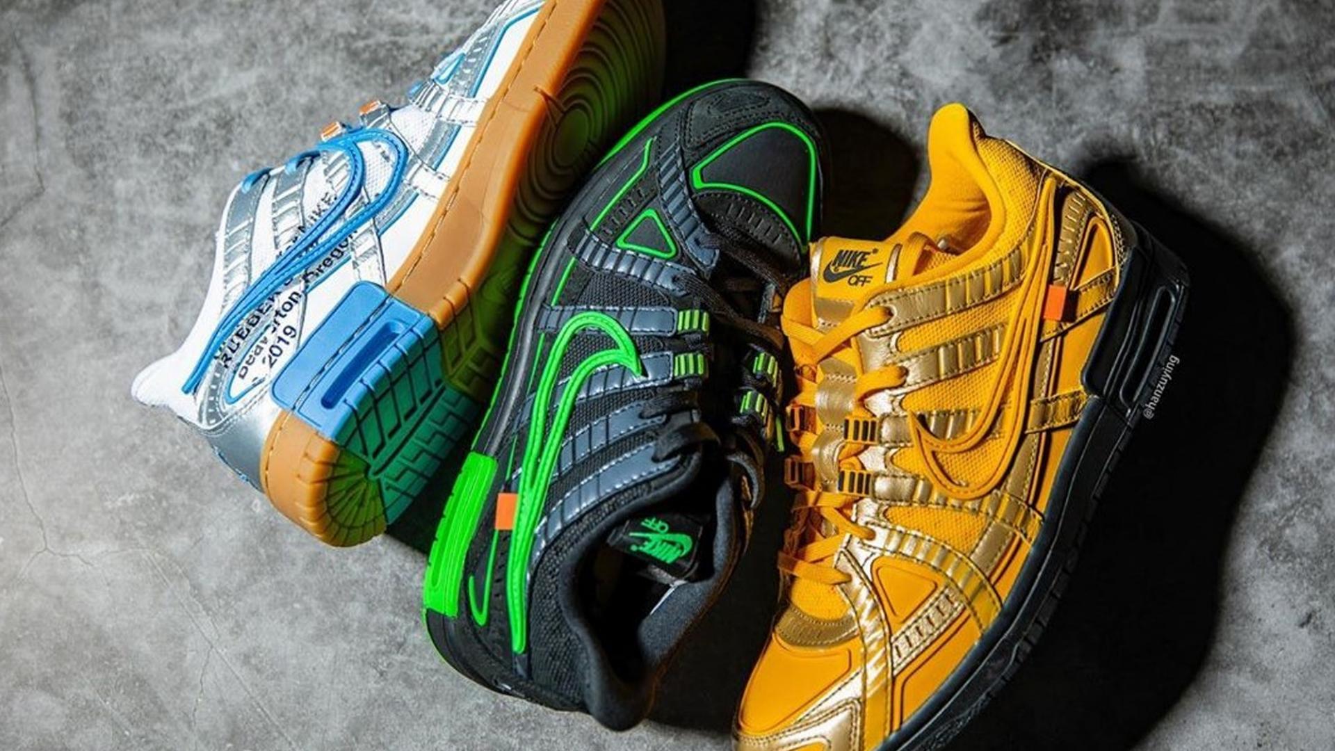 off white rubber dunks yellow